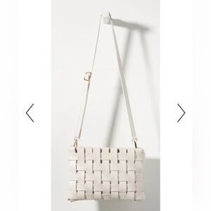 Anthropologie Cream Woven Crossbody Bag